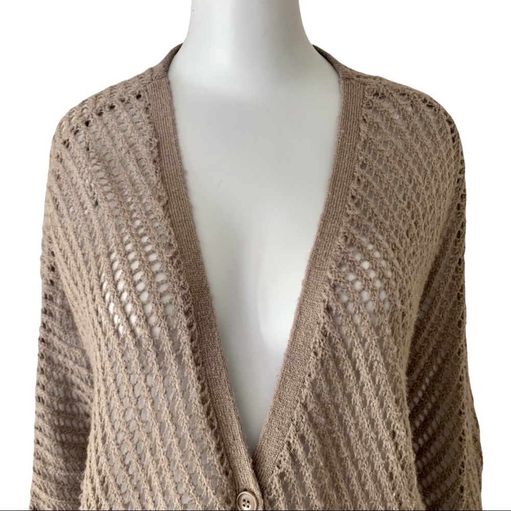 TROUVE Nordstrom Boyfriend Cardigan Sweater Open Weave Mauve Loose Fit Knit - Picture 5 of 15